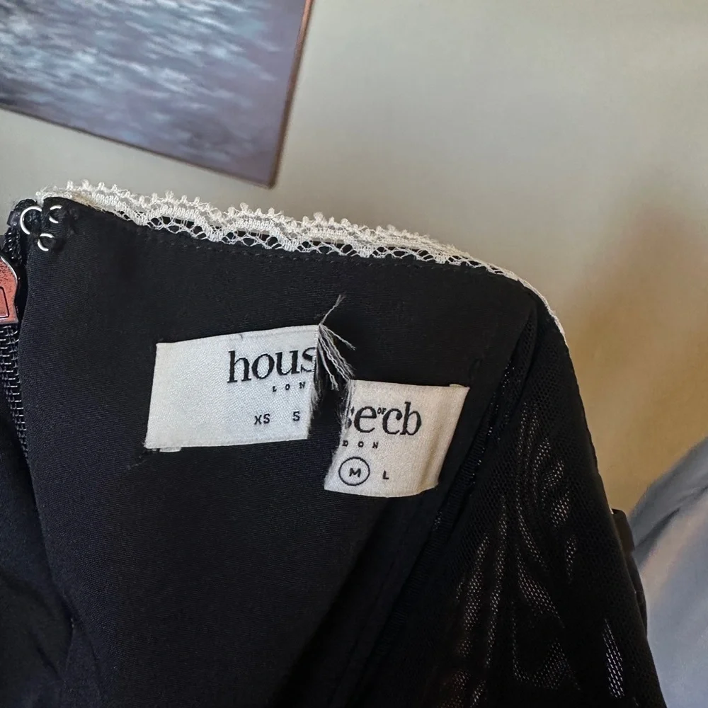 House of CB‎ 'Mademoiselle' Black Satin Tulle Midi Dress NWOT size M A-C - Picture 7 of 11